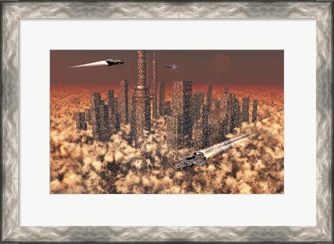 Framed Futuristic City Print