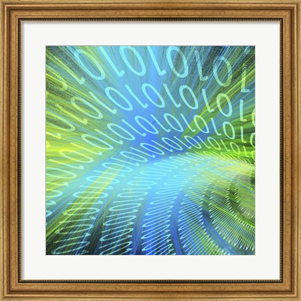 Framed Tunnel of Binary Code Print