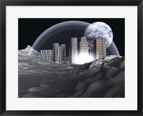 Framed Lunar Colony Print