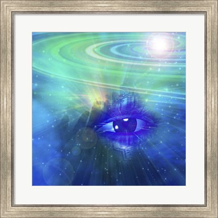 Framed God&#39;s Eye in Vivid Universe Print