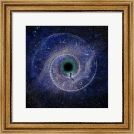 Framed Figure of Man Walking to God&#39;s Eye Print