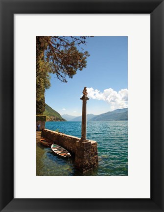 Framed Boats by Lake Como Print