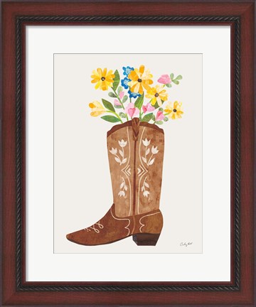 Framed Western Cowgirl Boot VI Print