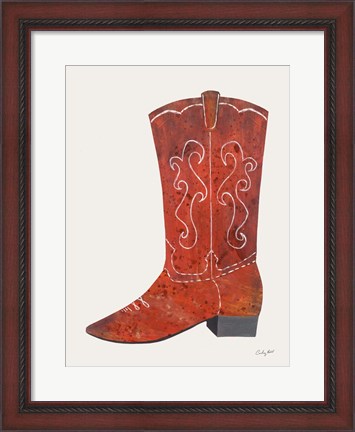 Framed Western Cowgirl Boot II Print