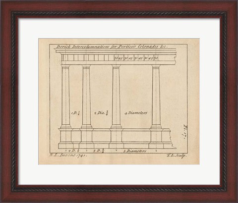 Framed Architectural Drawings V Print