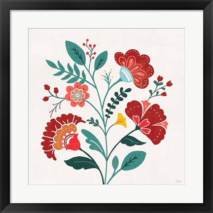 Framed Floral Style III Print