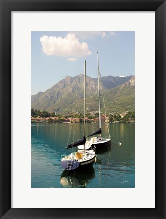 Framed Lake Como Boats I Print