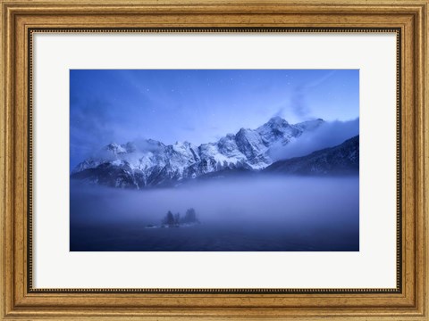 Framed Misty Winter Evening Print