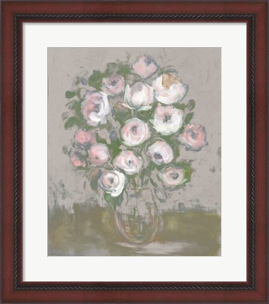 Framed Painterly Pink Posies Print