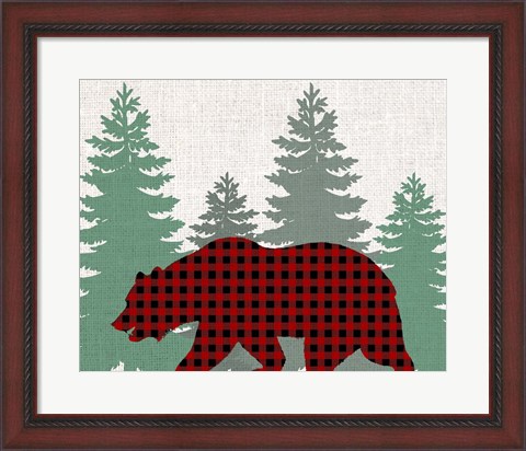 Framed Bear Plaid Print