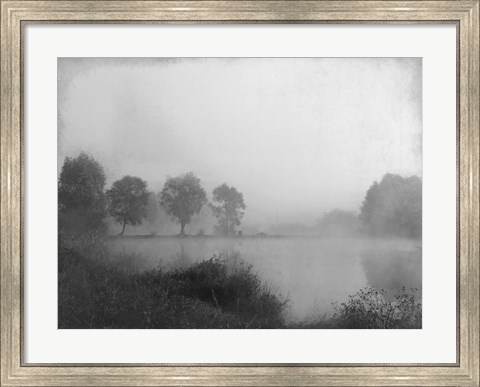 Framed Misty Lake Day Print