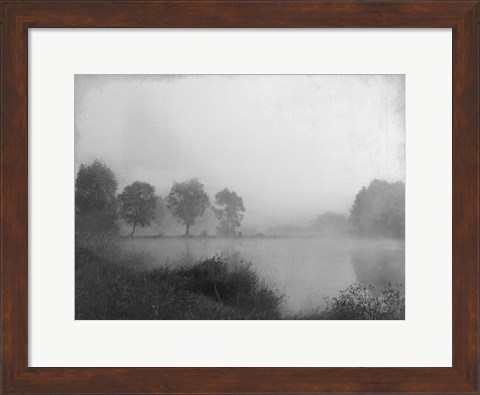 Framed Misty Lake Day Print
