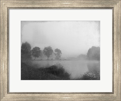 Framed Misty Lake Day Print