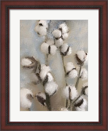 Framed Sprays of Cotton 1 Print