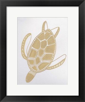 Framed Golden Sea Turtle Print