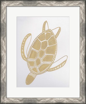 Framed Golden Sea Turtle Print