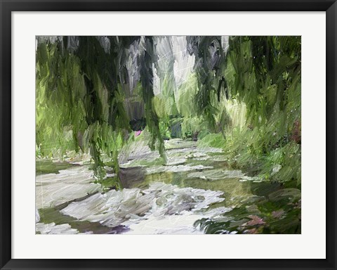 Framed Monets Tranquil Gardens Print