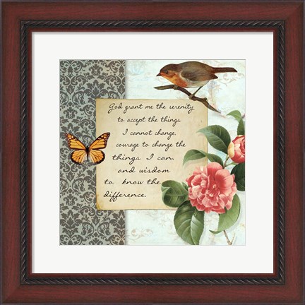 Framed Vintage Serenity Prayer Print