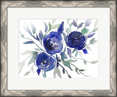 Framed Blue Roses Print