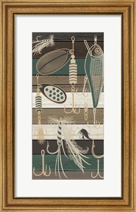 Framed Fishing Panel 2 Print