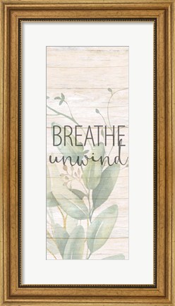 Framed Breathe Unwind Panel Print