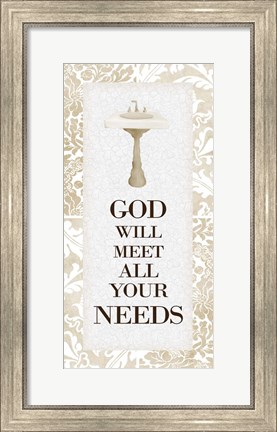 Framed God Will Meet All 1 v2 Print