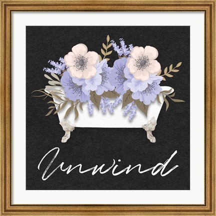 Framed Unwind Floral Bath Print