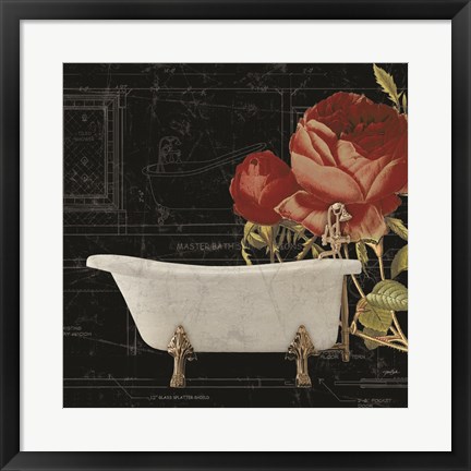 Framed Rose Bath 2 Print