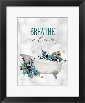 Framed Breathe Relax Tub Print