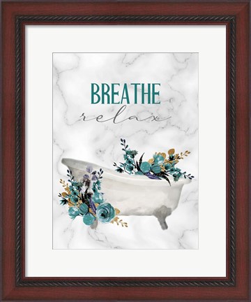 Framed Breathe Relax Tub Print