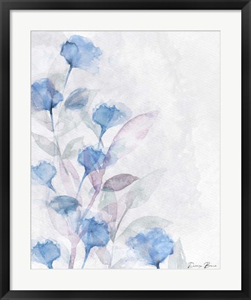 Framed Modern Poppies 1 Blue Print