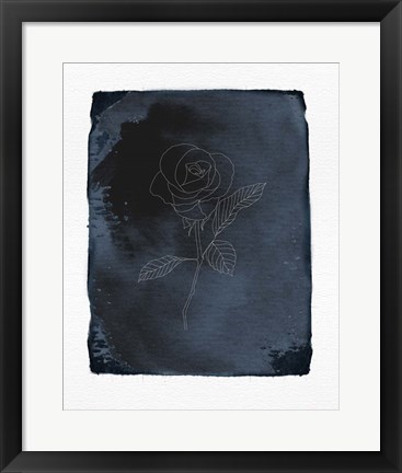Framed Blue Floral 4 Print