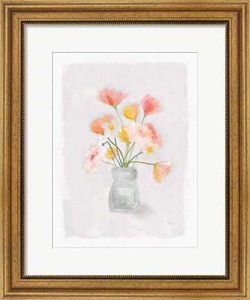 Framed Florals In Vase Print