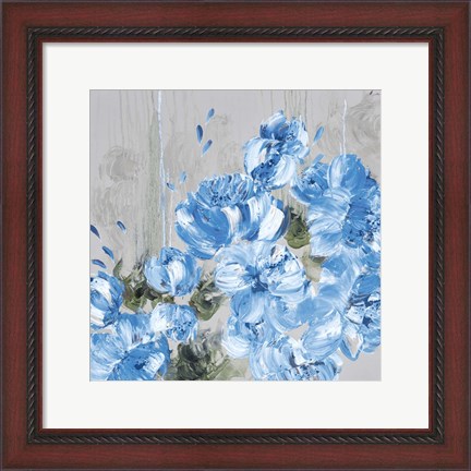 Framed Blue Cascading Delight 1 Print