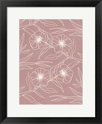 Framed Floral Wallpaper Print
