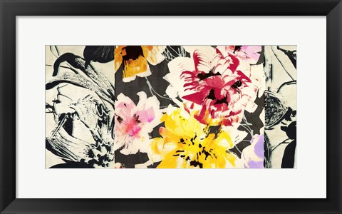 Framed Neon Flowers II Print
