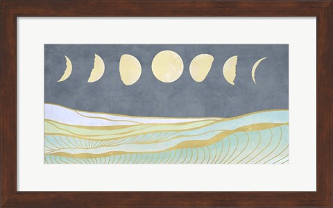 Framed Moon and Tidal Waves Print