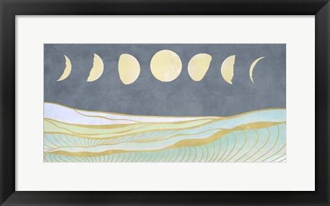 Framed Moon and Tidal Waves Print