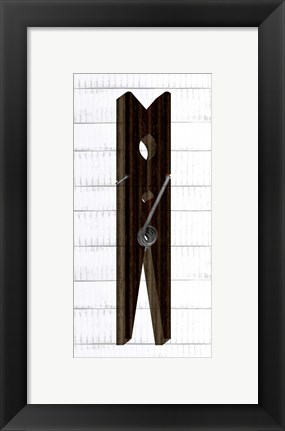 Framed Clothespin 2 Print