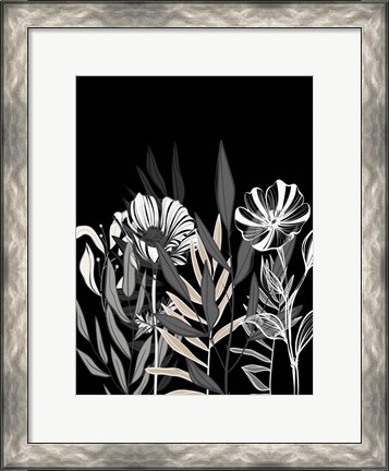 Framed Floral Leaves 1 Print