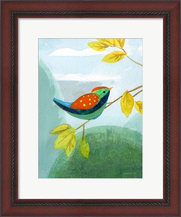 Framed Colorful Birds I Print