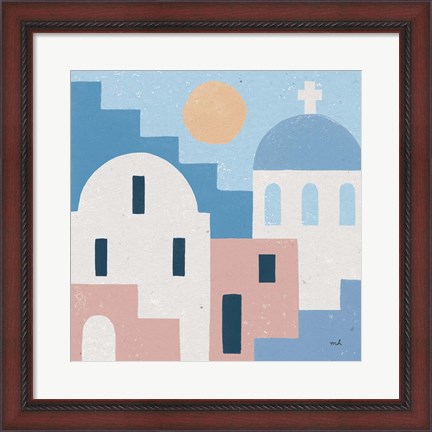 Framed Santorini Summer I Sq Print