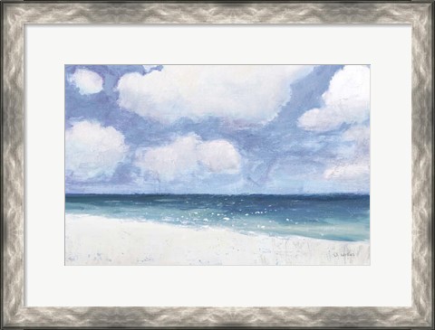 Framed Seascape IV Blue Crop Print