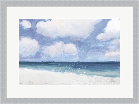 Framed Seascape IV Blue Crop Print