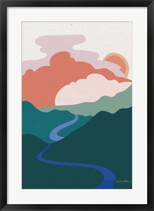 Framed Hills and Valleys I Light v2 Print