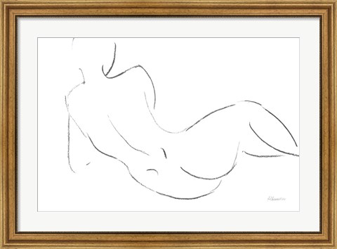 Framed Nude Sketch III v2 Print