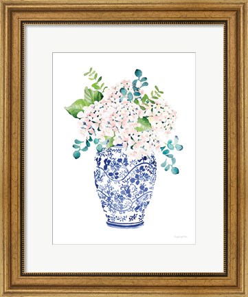 Framed Chinoiserie Hydrangea II Blush Print