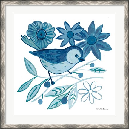 Framed Blue Bird III Print