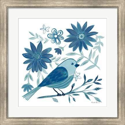 Framed Blue Bird I Print