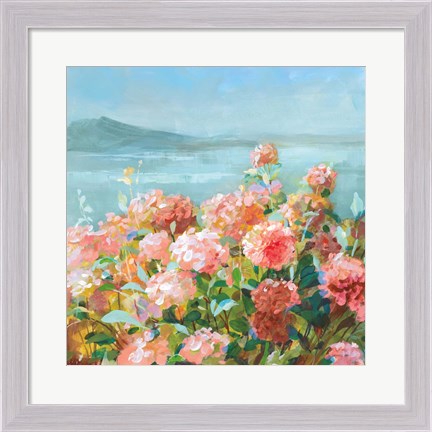 Framed Coastal Dahlias II Print